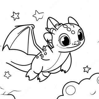 Toothless Flying Through The Sky Coloring Page 67373-55594