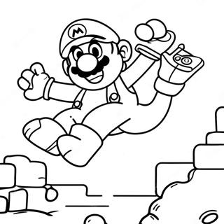 Super Mario Jumping Over Goombas Coloring Page 67383-55597