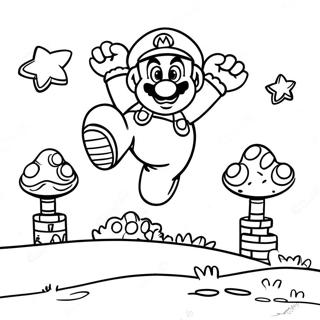 Super Mario Jumping Over Goombas Coloring Page 67383-55600