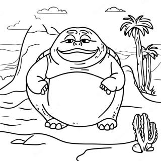 Jabba The Hutt In A Desert Scene Coloring Page 67413-55637