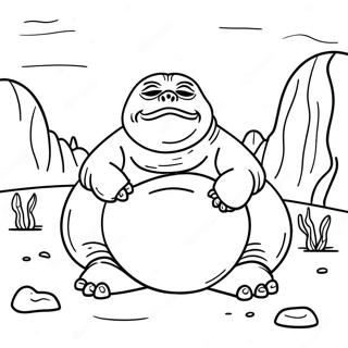 Jabba The Hutt In A Desert Scene Coloring Page 67413-55639