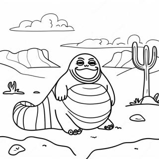 Jabba The Hutt In A Desert Scene Coloring Page 67413-55640