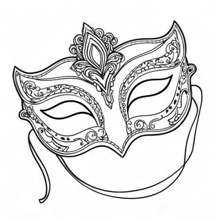 Elegant Masquerade Mask Coloring Page 67433-55622