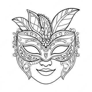 Elegant Masquerade Mask Coloring Page 67433-55624