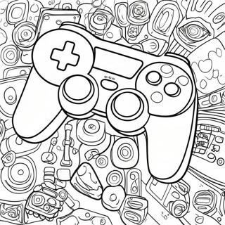 Retro Game Controller Coloring Page 67443-55650