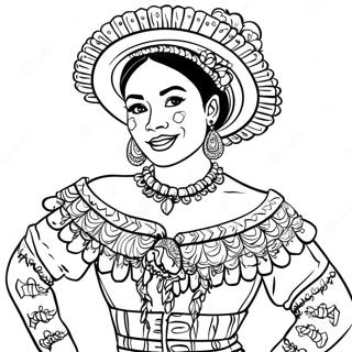 Folklorico Dancer Coloring Page 67452-55655