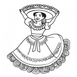 Folklorico Dancer Coloring Page 67452-55656