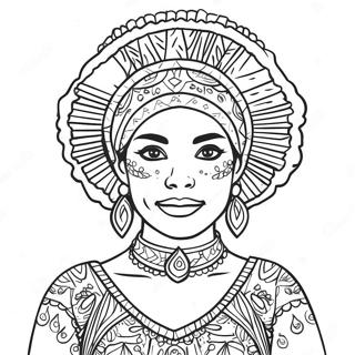 Vibrant Folklorico Dancer In Traditional Dress Coloring Page 67453-55669