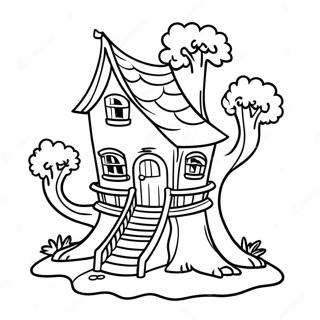 Enchanted Tree House Coloring Page 67463-55645