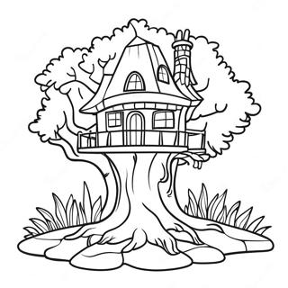 Enchanted Tree House Coloring Page 67463-55646