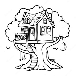 Enchanted Tree House Coloring Page 67463-55647