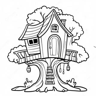 Enchanted Tree House Coloring Page 67463-55648