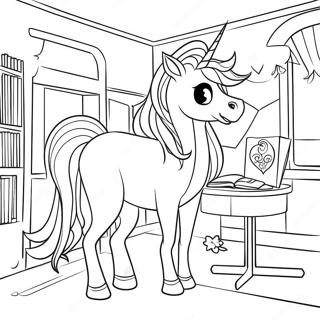 Magical Unicorn Academy Classroom Coloring Page 67483-55693