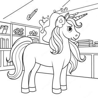 Magical Unicorn Academy Classroom Coloring Page 67483-55694