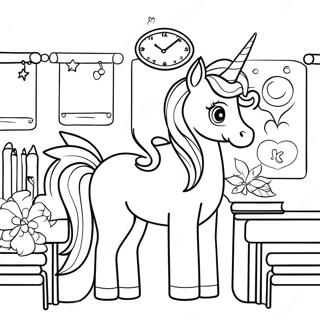 Magical Unicorn Academy Classroom Coloring Page 67483-55696