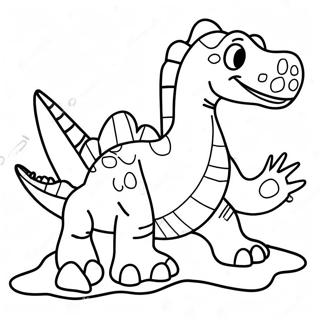 Colorful Dinosaur Footprint Coloring Page 67503-55685