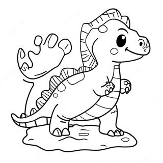 Colorful Dinosaur Footprint Coloring Page 67503-55686