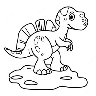 Colorful Dinosaur Footprint Coloring Page 67503-55687