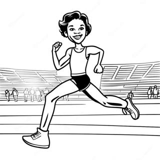 Wilma Rudolph Running Fast Coloring Page 67543-55742