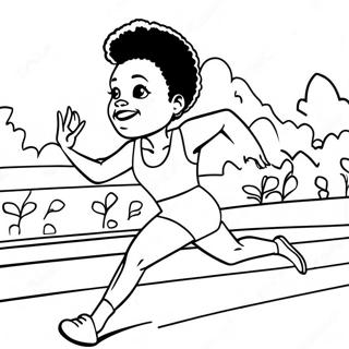 Wilma Rudolph Running Fast Coloring Page 67543-55743