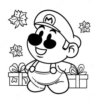 Mario Christmas Coloring Page 6754-5490