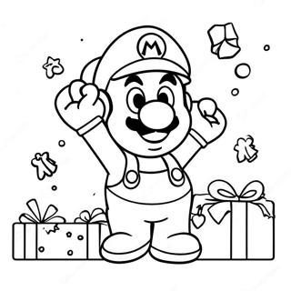 Mario Christmas Coloring Page 6754-5491