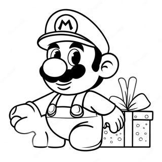 Mario Christmas Coloring Page 6754-5492