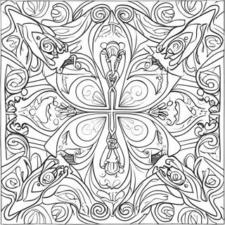 Bold Red X Design Coloring Page 67553-55722