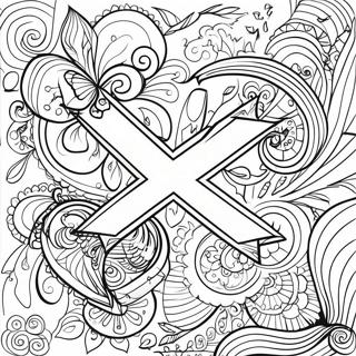 Bold Red X Design Coloring Page 67553-55723