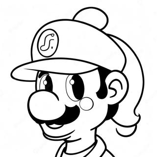 Luigi In A Santa Hat Coloring Page 6755-5494