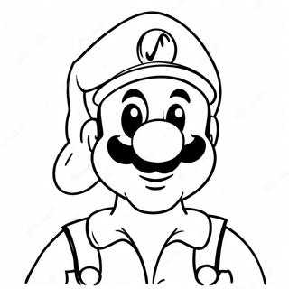 Luigi In A Santa Hat Coloring Page 6755-5496