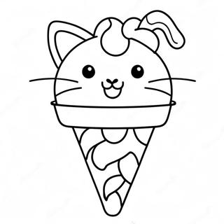 Cat In Ice Cream Cone Coloring Page 67602-55770