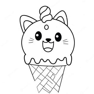 Cat In Ice Cream Cone Coloring Page 67602-55771