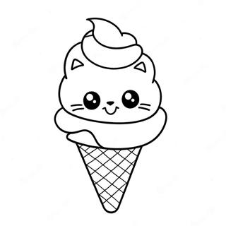 Cat In Ice Cream Cone Coloring Page 67602-55772