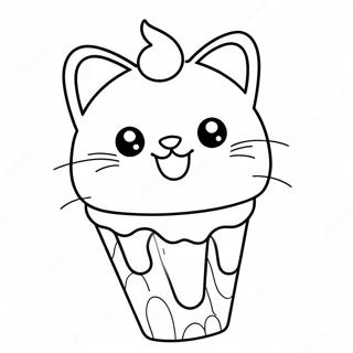 Cute Cat In Ice Cream Cone Coloring Page 67603-55777