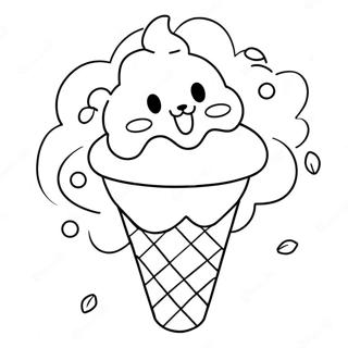 Cute Cat In Ice Cream Cone Coloring Page 67603-55779