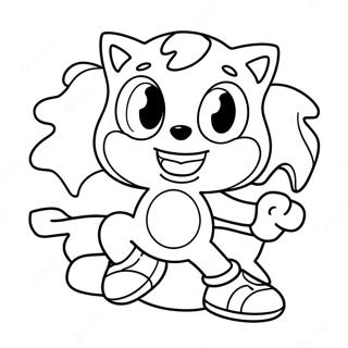 Cute Cream And Cheese Sonic In Action Coloring Page 67663-55820