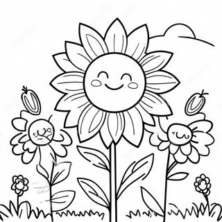 Relaxing Sunflower Garden Coloring Page 67673-55834