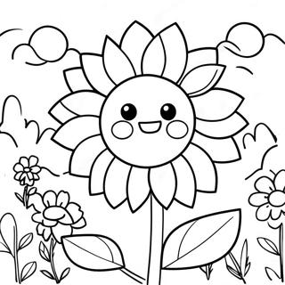 Relaxing Sunflower Garden Coloring Page 67673-55835