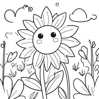 Relaxing Sunflower Garden Coloring Page 67673-55836