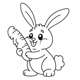 Cute Bunny Holding A Carrot Coloring Page 67723-55871