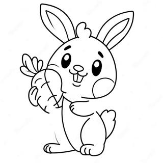 Cute Bunny Holding A Carrot Coloring Page 67723-55872