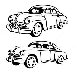 Hudson Hornet Cartoon Style Coloring Page 67743-55874