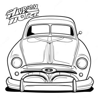 Hudson Hornet Cartoon Style Coloring Page 67743-55875