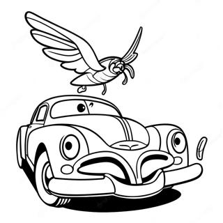 Hudson Hornet Cartoon Style Coloring Page 67743-55876