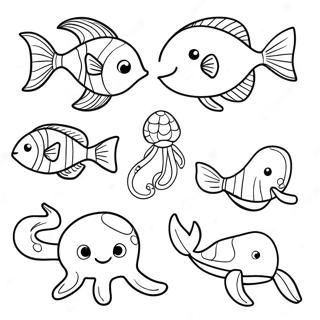 Sea Animals Coloring Page 6774-5506