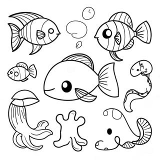 Sea Animals Coloring Page 6774-5507