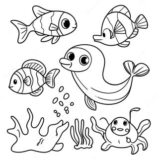 Sea Animals Coloring Page 6774-5508