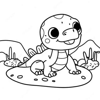 Cute Gila Monster In The Desert Coloring Page 67753-55893