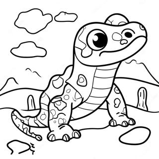 Cute Gila Monster In The Desert Coloring Page 67753-55895